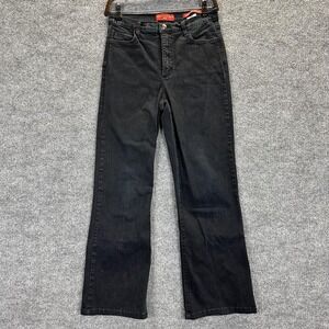 NYDJ Tummy Tuck Jeans Womens 6 Black Straight Leg Stretch Denim Premium Made USA